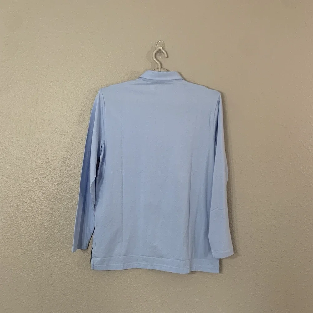 NWT Polo Ralph Lauren Performance Mens Size M L/S Polo Shirt Blue Classic‎ Fit